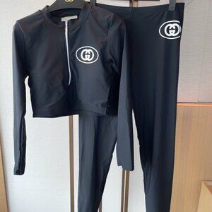 Gucci Black Sports Bra and Leggings Set 🍃🍃